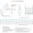 Tabla características y medidas versión Estandar