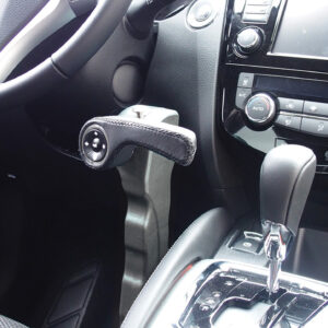 Leva de freno a pavimento con acelerador electrónico GX2507-E instalada en coche